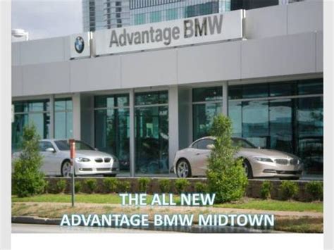 Bmw midtown - Advantage BMW Midtown 4.7 (1,064 reviews) 1305 Gray St Houston, TX 77002. Visit Advantage BMW Midtown. Sales hours: 9:00am to 7:00pm: Service hours: 7:00am to 6:00pm: View all hours. Sales 